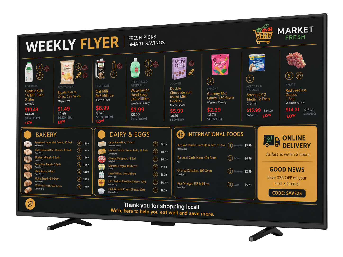 ecommerce Retail Store TV Menu